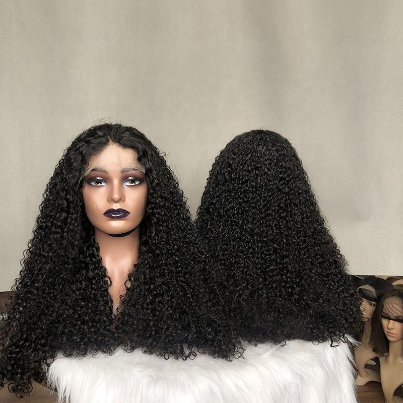 Super Double Drawn | 250% Density Curly Wave Wig 13x6 Lace Front Wigs Raw Virgin Hair
