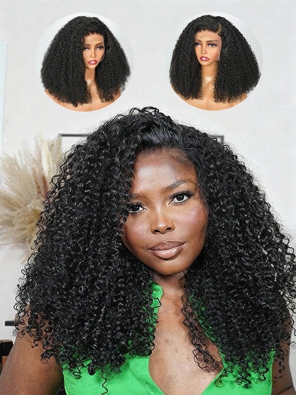 Super Double Drawn | 250% Density Bouncy Curly Wave Wig 13x6 Lace Front Wigs Raw Virgin Hair