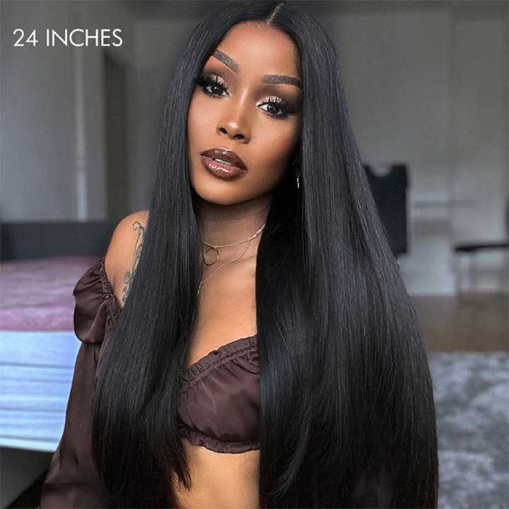 Super Double Drawn | 250% Density #1 Jet Black Straight Wig Body Wave 13x6 Lace Front Wigs Raw Virgin Hair