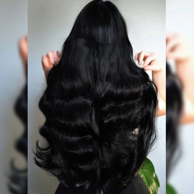 Super Double Drawn | 250% Density #1 Jet Black Straight Wig Body Wave 13x6 Lace Front Wigs Raw Virgin Hair