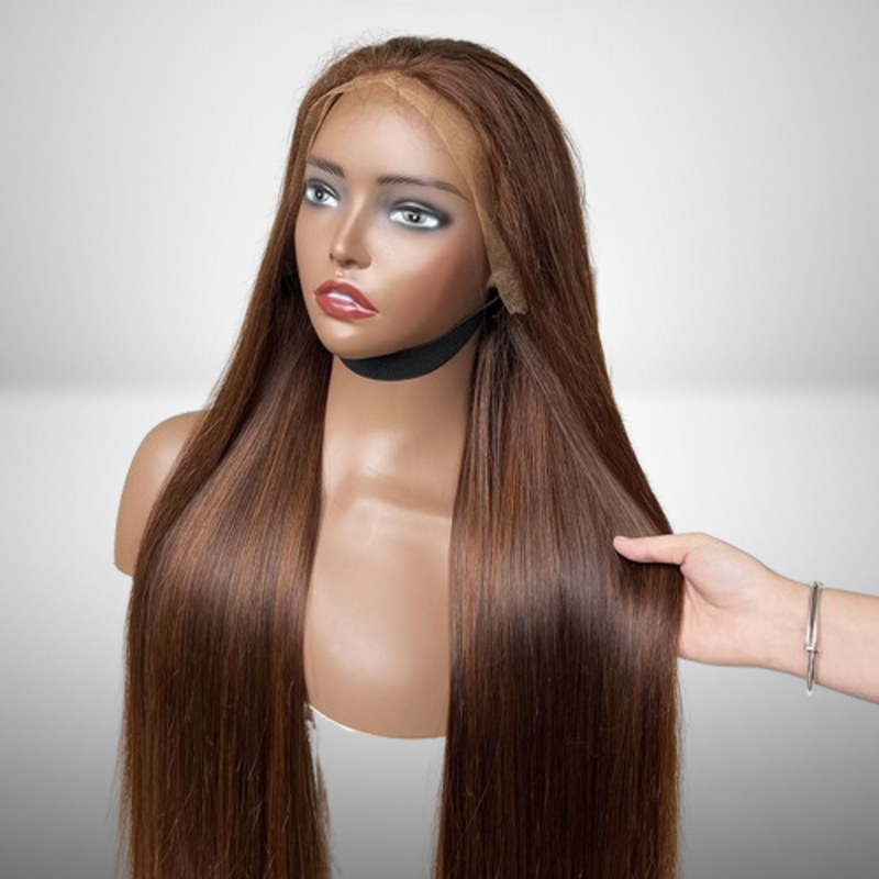 Super Double Drawn | 250% Density #4 Chocolate Brown Straight/Body Wave Wig 13x6 Lace Front Wigs Raw Virgin Hair