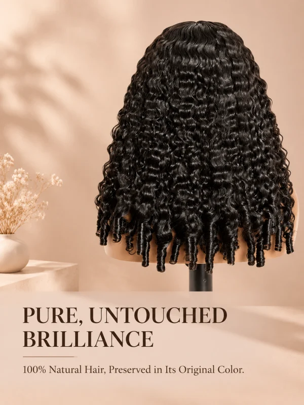 V Part Wig Burmese Curly Beginner Friendly 180% / 250% Density 100% Human Hair
