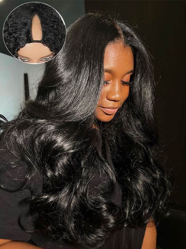 Tiktok Trendy | V Part Wig No Leave Out Upgraded Drawstring Wig 100% Human Hair