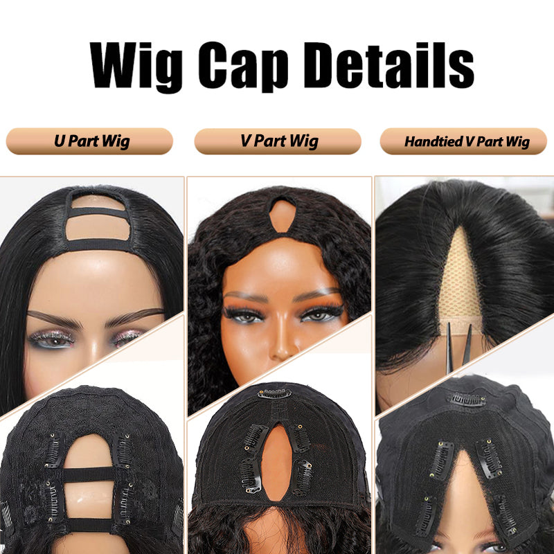 Straight V Part Bob Wig No Leave Out Upgraded V Part Wig 100% Virgin Human Hair