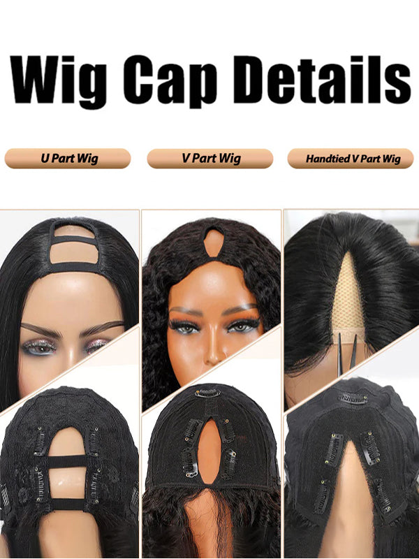 Flash Sale | Kinky Straight V Part Wig No Leave Out Yaki Straight Human Hair Wig