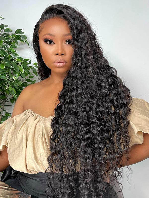Water Wave 360 HD Transparent Lace Front Wig 100% Virgin Human Hair