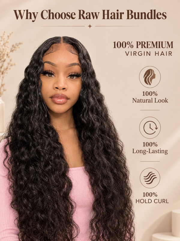 Water Wave Bundles 100% Virgin Human Hair Weave With 2x4 Lace Closure