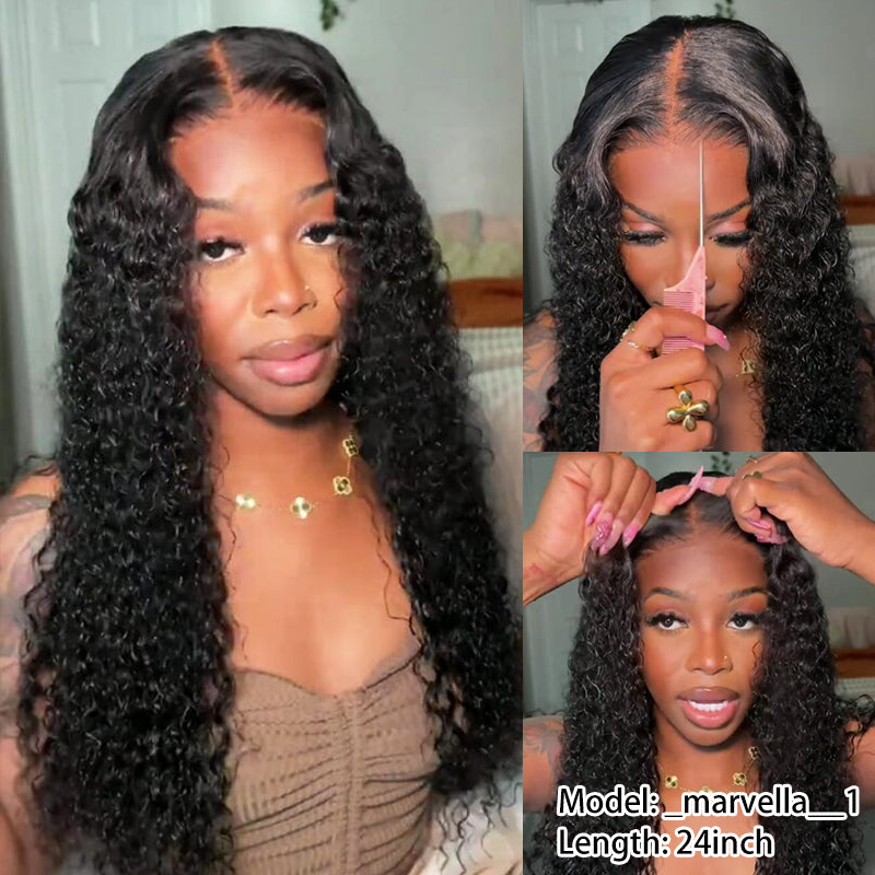 Wear & Go | Pre-Bleached Kinky Curly Glueless Invisible Lace Closure Wig Dome Cap Wig