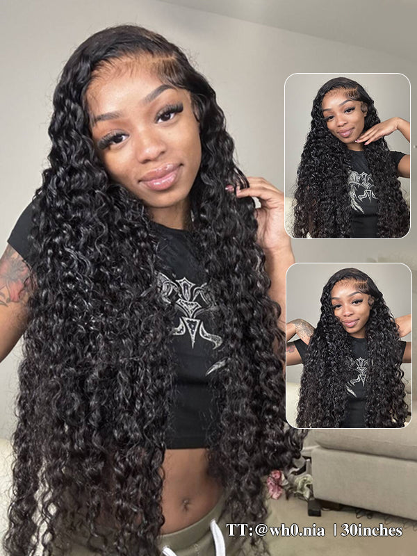 Sale @bigekane @georgiaokun Recommend 16-34 Inches Deep Wave 13x6 Full Lace Frontal Human Hair Wigs