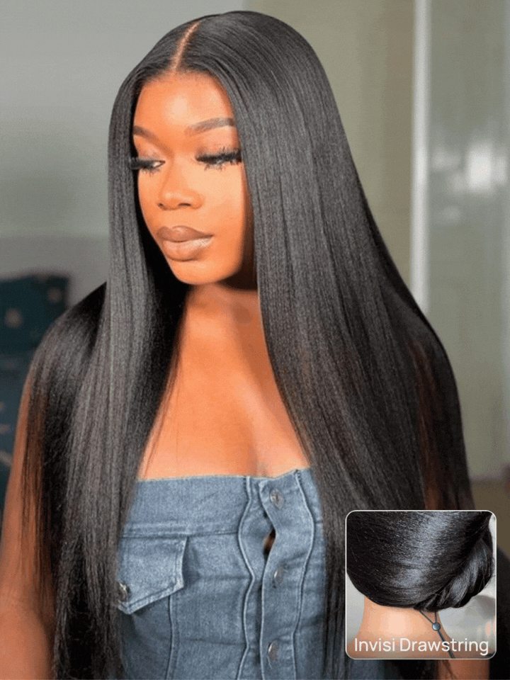 7x6 PreMax Wigs | Yaki Straight Tiny Knots Glueless 7x6 HD Lace Wig Super Natural Hairline