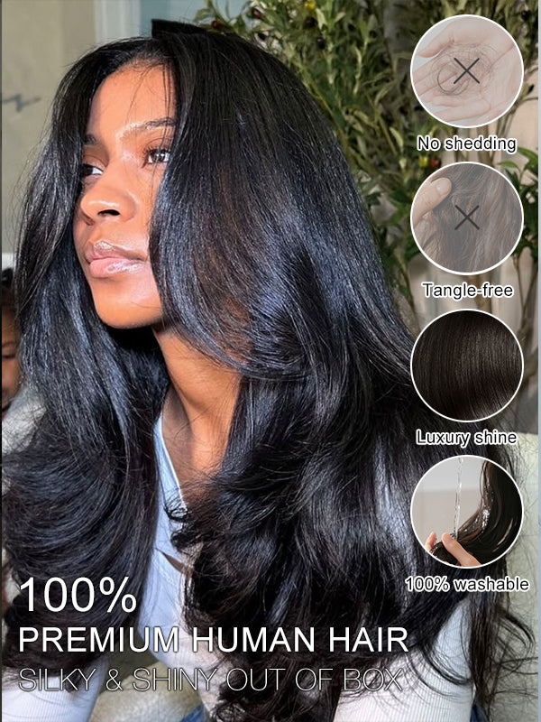 Yaki Body Pre-Seperated Feather Crochet Human Hair Extensions Loose Body for Black Women, Reusable Braiding Hair