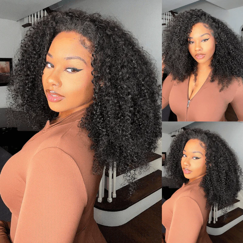 Afro Insta Wig Kinky Curly / Kinky Straight 3 IN 1 Half Wig Glueless Flexi-Fit Drawstring Wig