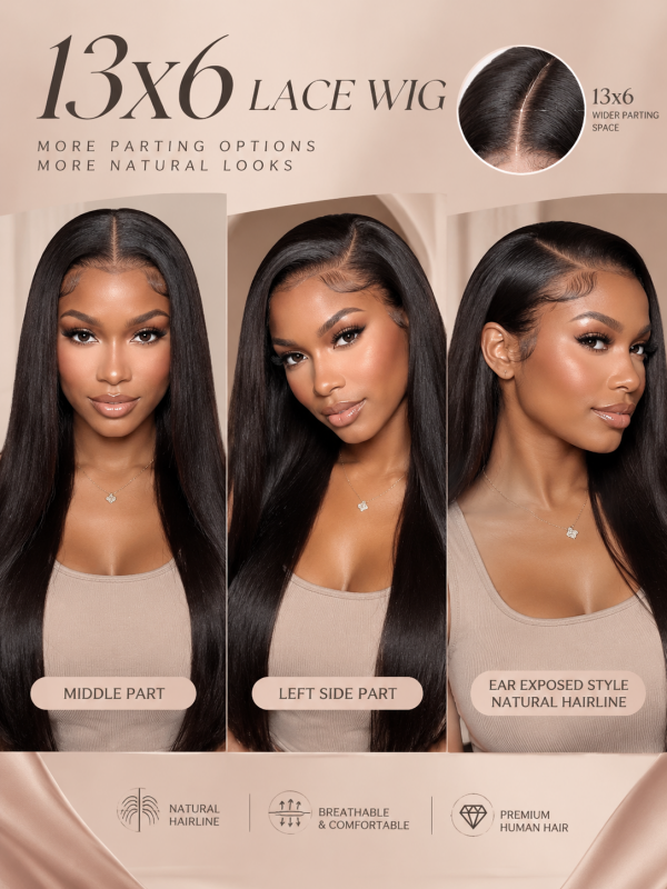 Straight 7X6 / 13x6 Lace Frontal Wig CheetahBeauty Human Hair Wigs