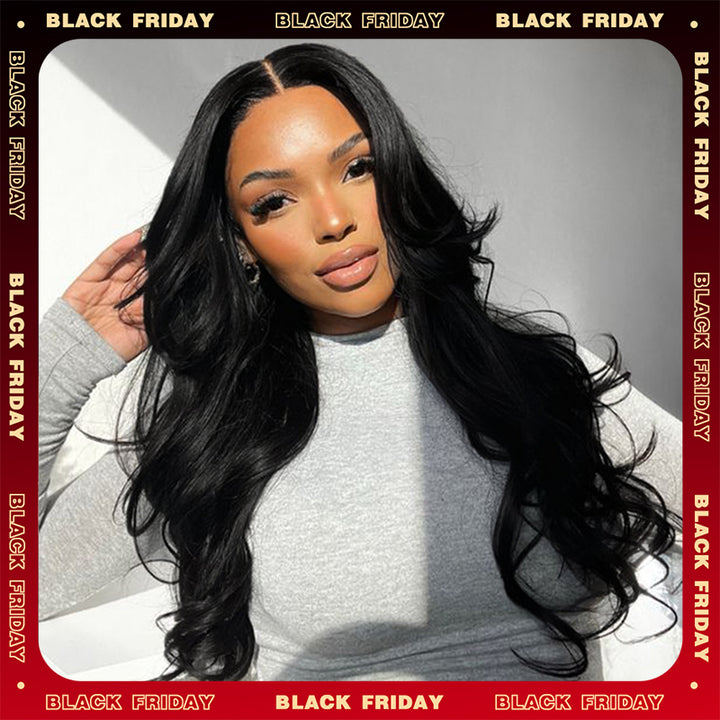 Flash Sale | Glueless #1 Jet Black Closure Wig 16-34 Inches Human Hair Wigs