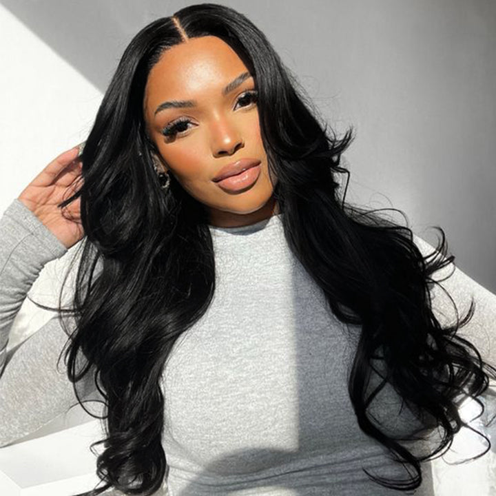 Flash Sale | Glueless #1 Jet Black Closure Wig 16-34 Inches Human Hair Wigs