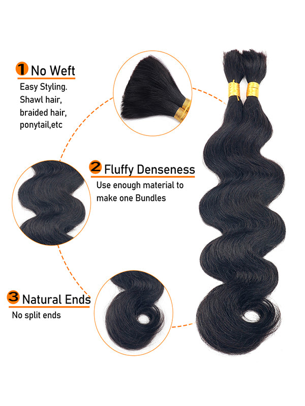 Flash Sale | Body Wave Braid Hair Bulk 100% Human Hair Extensions Bulk for Braiding 100g