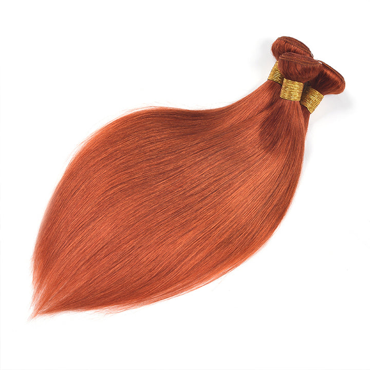 Orange Ginger Straight Bundles Deal 100% Virgin Human Hair Extension