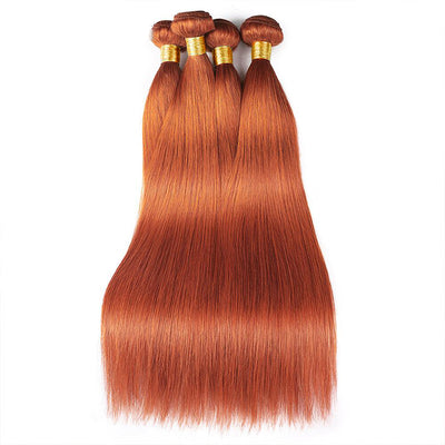 Orange Ginger Straight Bundles Deal 100% Virgin Human Hair Extension