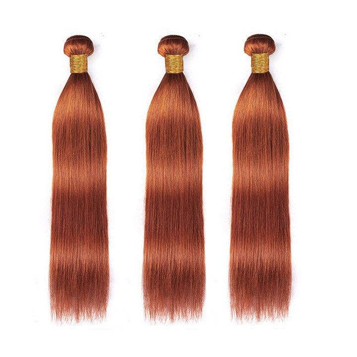 Orange Ginger Straight Bundles Deal 100% Virgin Human Hair Extension