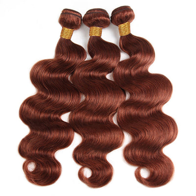 Reddish Brown Body Wave Bundles 100% Virgin Human Hair Extension
