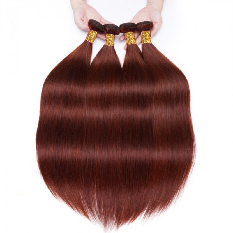 Reddish Brown Straight Bundles CheetahBeauty 100% Virgin Human Hair Extension