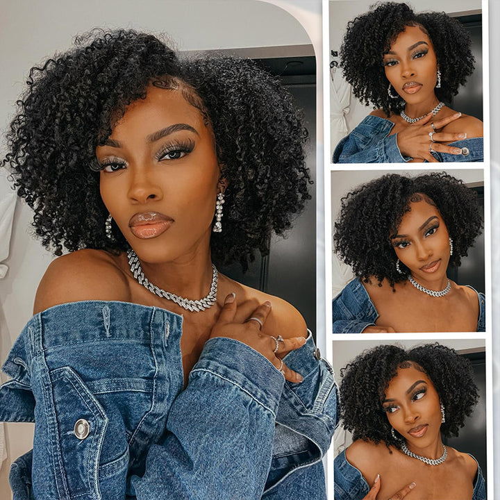 Afro Insta Wig Kinky Curly / Kinky Straight 3 IN 1 Half Wig Glueless Flexi-Fit Drawstring Wig