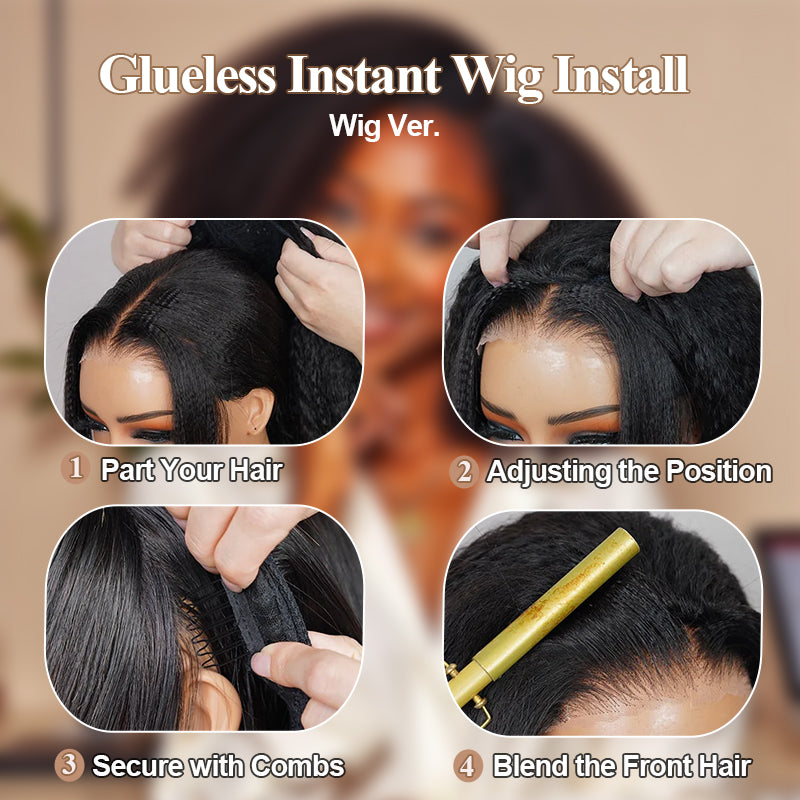Afro Insta Wig Kinky Curly / Kinky Straight 3 IN 1 Half Wig Glueless Flexi-Fit Drawstring Wig