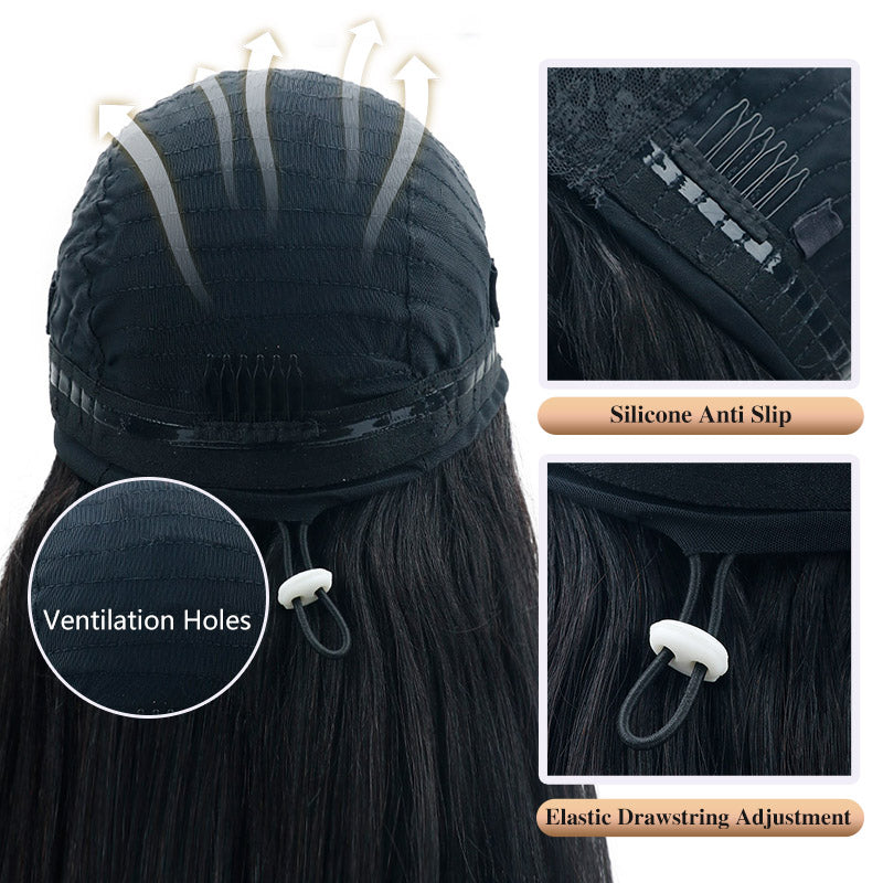 No Leave Out Glueless #FB30 Balayage Straight V Part Wig Beginner Friendly Upgrade U Part Wig