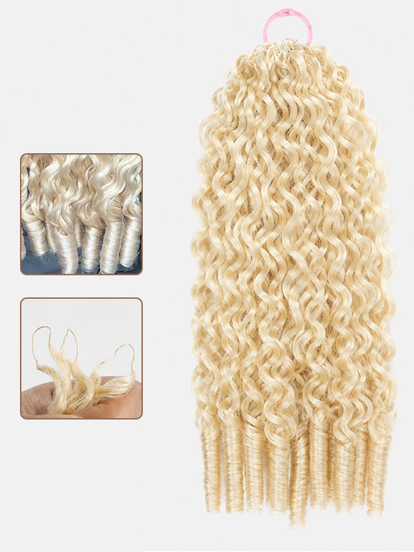 BIG DROP | 613 Blonde Burmese Curly Feather Crochet Human Hair Extensions Protective Style
