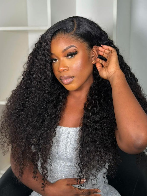 Glueless Deep Curly HD 7x6 Lace Closure Wig 100% Human Hair