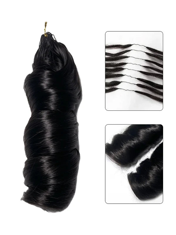 French Curl Feather Crochet Human Hair Extensions Miracle Knots Locs Protective Style