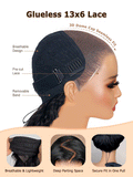 #1 Jet Black @bigekane & @ thequeenleora Recommend 16"-34" 13x6 FULL Lace Frontal Wig 100% Human Hair Wigs