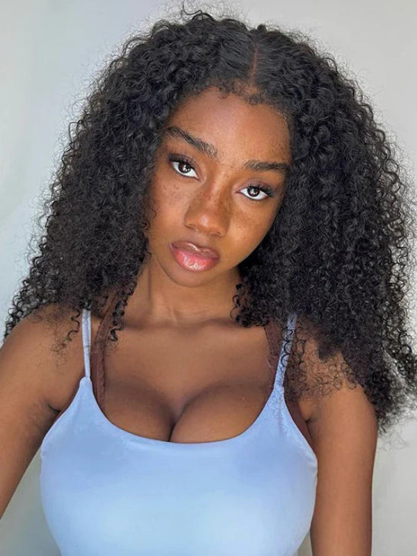 Perruques frontales en dentelle sans colle 4C à bords bouclés et ondulés 13x4/13x6 