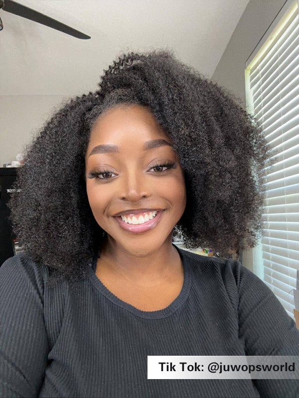 Afro Insta Wig Kinky Curly 3 IN 1 Half Wig Glueless Flexi-Fit Drawstring Wig