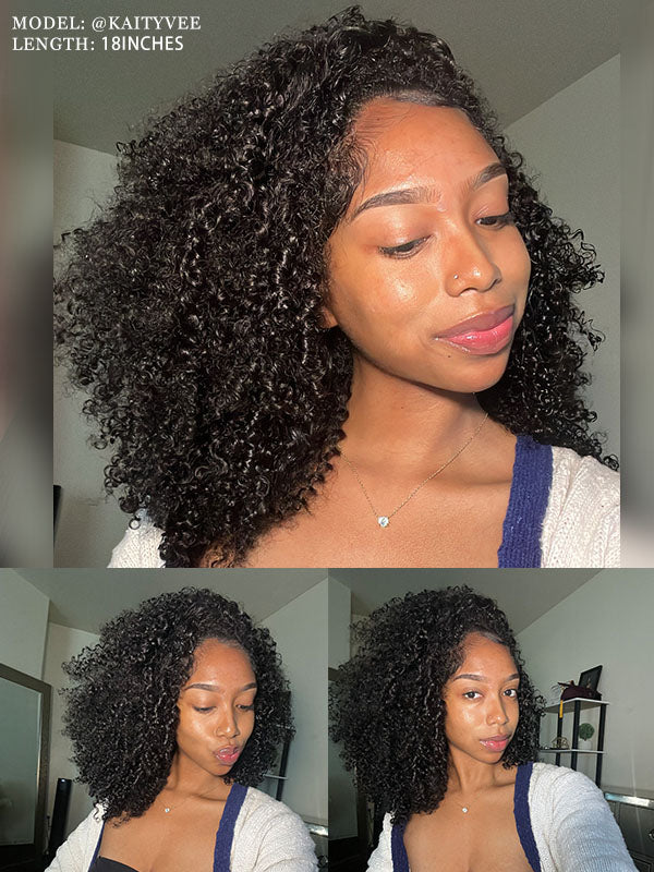 Afro Insta Wig Kinky Curly 3 IN 1 Half Wig Glueless Flexi-Fit Drawstring Wig