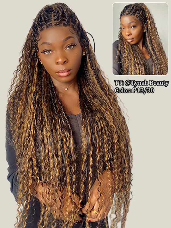 P1b/30 Deep Wave Braid Hair Bulk 100% Human Hair Extensions Bulk for Braiding