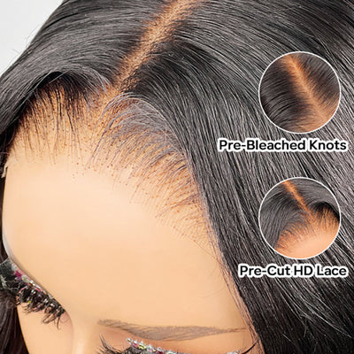 Wear & Go | Peekabo Highlight Wig Black Hair with Blonde Highlights Lace Wig Dome Cap Wigs