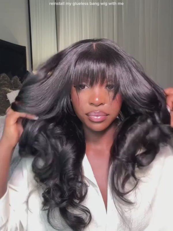 True Scalp 2x4 Realistic Yaki Body Wig 10"-26" With Bangs Minimalist Undetectable Lace Wig