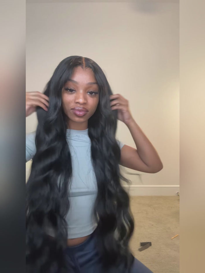 #1 Jet Black Body Wave 7x6/13x6 FULL Lace Frontal Human Hair Wig 