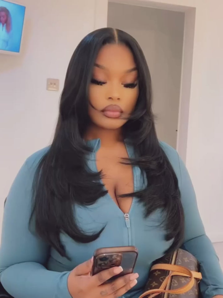 7x6 PreMax Wigs | Layered Cut Glueless Silky Straight 7x6 HD Lace Wig Pre-Everything Human Hair Wigs