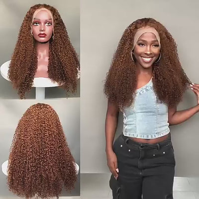 Super Double Drawn | 250% Density #4 Brown Curly Wig 13x6 Lace Front Wigs Raw Virgin Hair