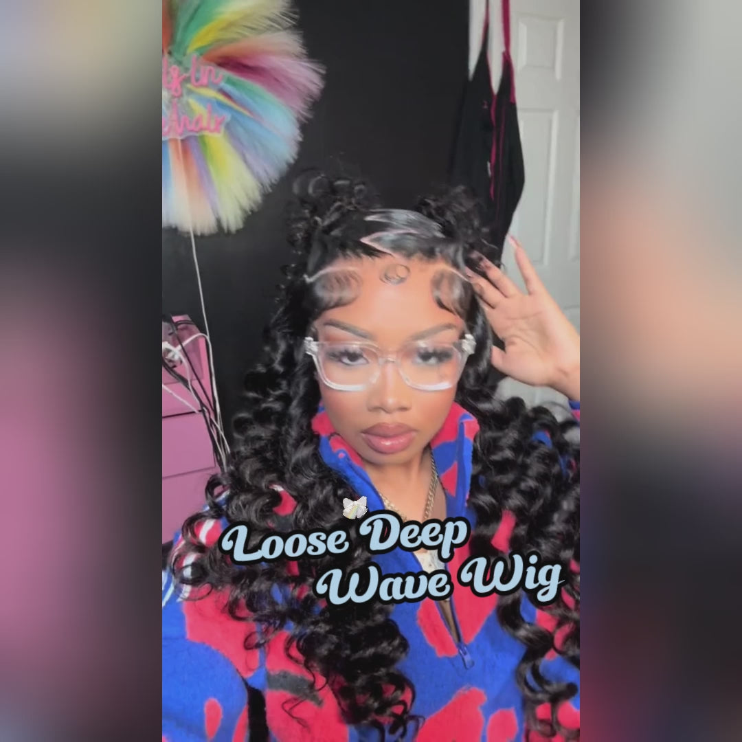 Loose Deep Wave 13x6 Full Frontal Lace Human Hair Wig