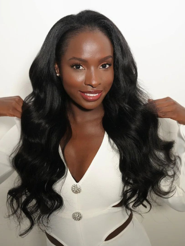 Wavy Yaki V Part Wig No Leave Out Yaki Body Upgraded V Part Wig 100% Human Hair