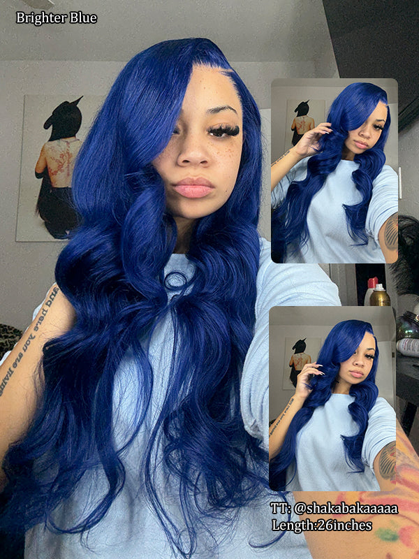 Sale | Glueless Midnight Blue 7x6/13x6 FULL Lace Frontal Wig 16"-34" Colored Human Hair Wigs