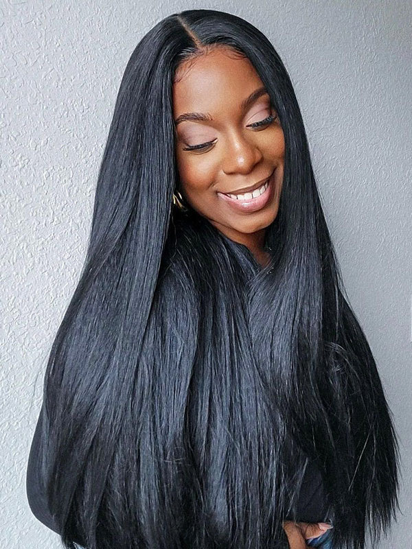 7x6 PreMax Wigs | Yaki Straight Tiny Knots Glueless 7x6 HD Lace Wig Super Natural Hairline