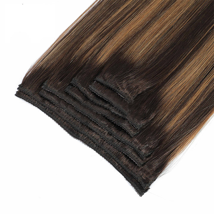 TUME#CHESTNUT BROWN HIGHLIGHTS #2/6/2 CLASSIC CLIP-INS 8 Pcs with 18 Clips (120G)