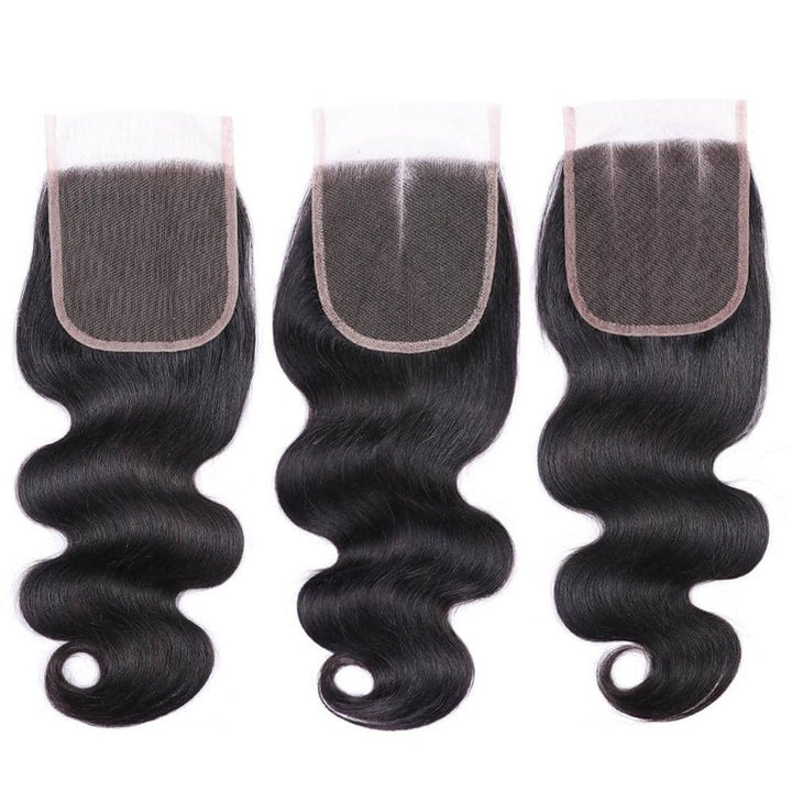 10A Body Wave 3 Bundles With 4x4 Lace Closure 100% Human Hair Extension