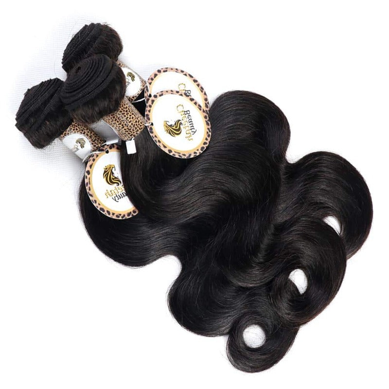 10A Body Wave 3 Bundles With 4x4 Lace Closure 100% Human Hair Extension