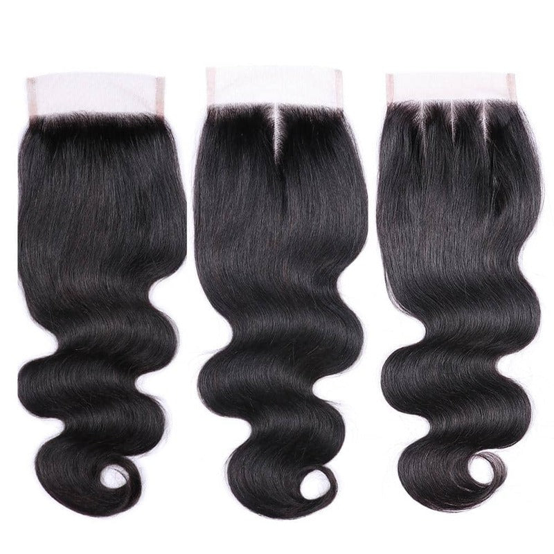 10A Body Wave 3 Bundles With 4x4 Lace Closure 100% Human Hair Extension