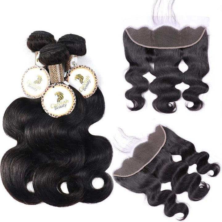 10A Body Wave Bundles With 13x4 Lace Frontal 100% Virgin Human Hair